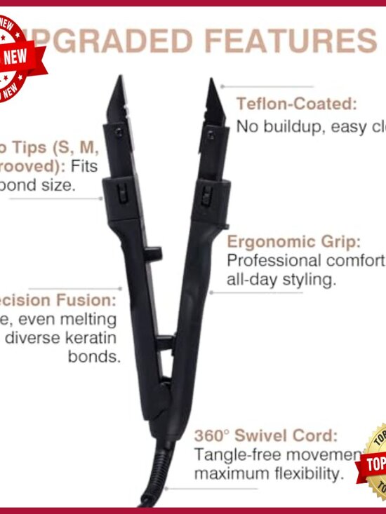 Professional 4-in-1 Keratin Hair Extension Kit with Fusion Heat Tool main image 4